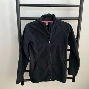 Roxy girls size 14, womens size XS fleece zip up black jacket , worn once